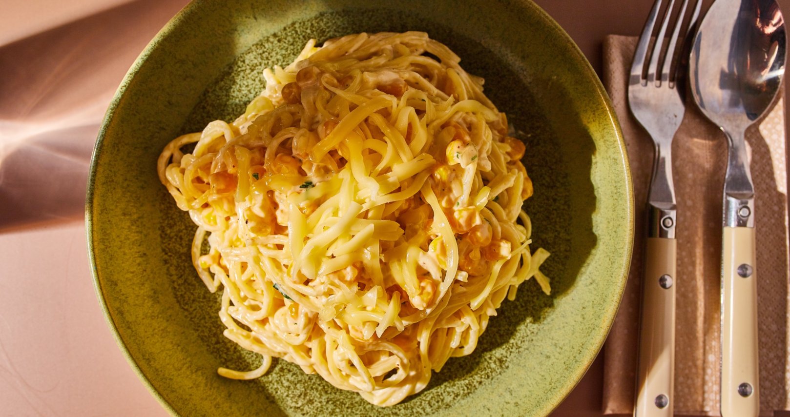 15 perces tejszínes-kukoricás spagetti